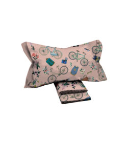 COMPLETO LETTO SINGOLO LENZUOLA 100% COTONE Novia Bike Bimba Rosa