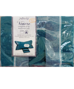 COMPLETO LETTO MATRIMONIALE LENZUOLA 100% COTONE Novia Borbon Petrolio